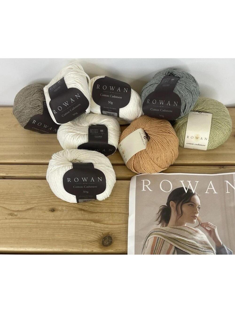 Rowan Cotton Cashmere Yarn Lot – 8 Skeins – Luxury Blend – Soft Neutrals